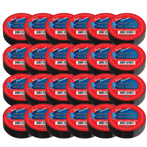 Fita Isolante Isoflex Preta 10 Metros 19mm 50 Rolos