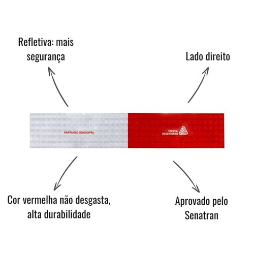Fita Refletiva Avery Dennison Grossa Lado Direito 30x5cm