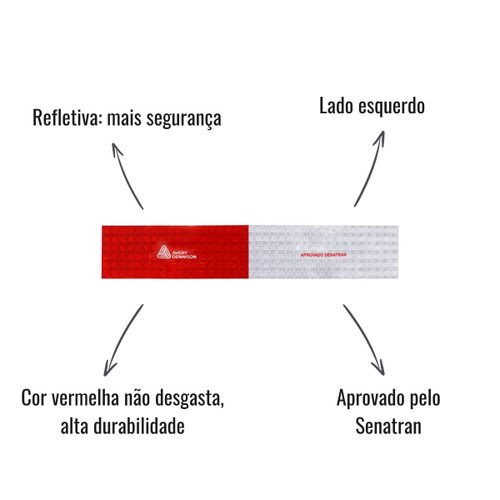 Fita Refletiva Avery Dennison 30x5cm Lado Esquerdo 10 Unid