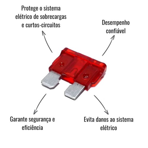 Fusível Hikari 10A Vermelho Lâmina 200 unidades