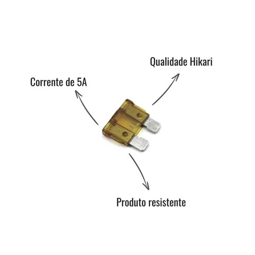 Fusível Hikari Bege Lâmina 5A 10 Unidades