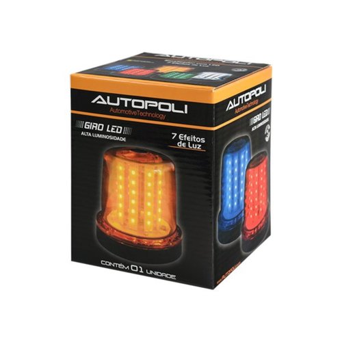 Giroflex LED Autopoli Amarelo C/Imã C/Plug Acendedor Bivolt