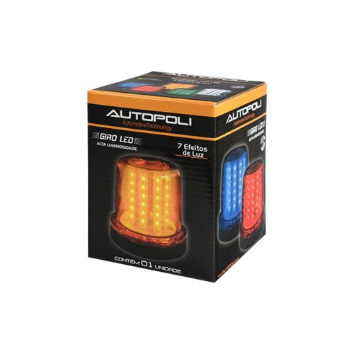 Giroflex LED Autopoli Âmbar C/Parafusos Bivolt