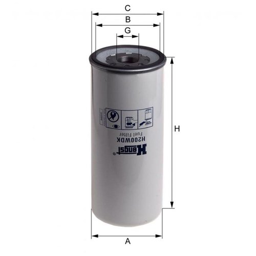 Filtro Rosqueável de Combustível H200WDK- Hengst