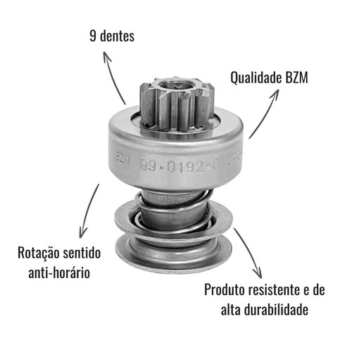 Impulsor de Partida BZM 99.0192.0 C/9 Dentes para Volkswagen