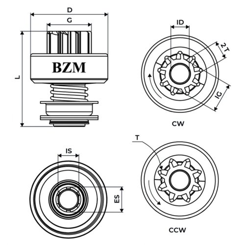 Impulsor de Partida BZM 99.0595.0 C/8 Dentes