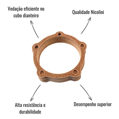 Junta Dianteira Pequena 5 Furos Nicolini Scania 10 Unidades