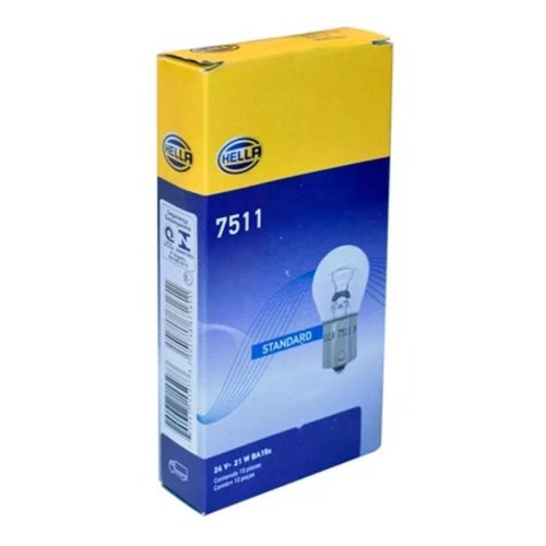 Kit de Lâmpadas Halógenas Hella 1 Polo 24V 21W BA15s 10 Unid