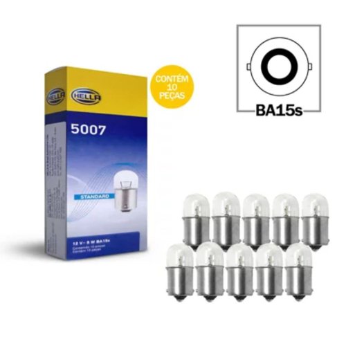 Kit de Lâmpadas Hella 12V 5W BA15s (67) 10 Unidades