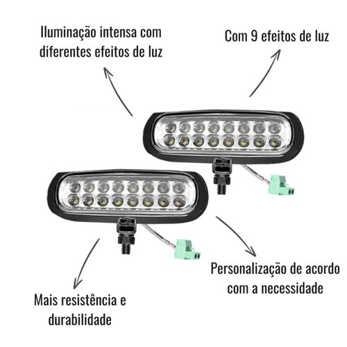 Kit Farol LED Slim Autopoli Bivolt 3,2W Universal Preto