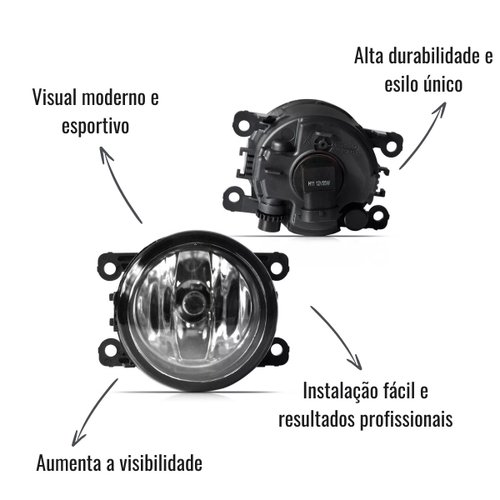 Kit Farol de Milha Suns Com Moldura Fiesta 2010 a 2012