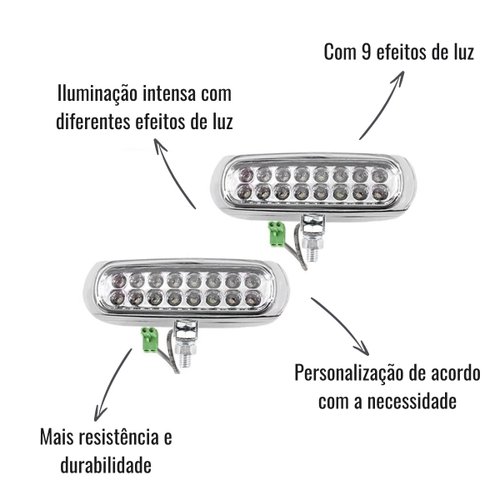 Kit Farol LED Slim Autopoli Bivolt 3,2W Universal Cromado
