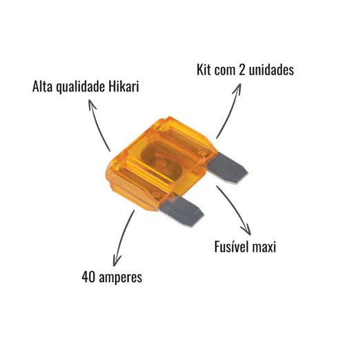Kit Fusível Maxi Hikari H-3040 40A Laranja 2 Unidades