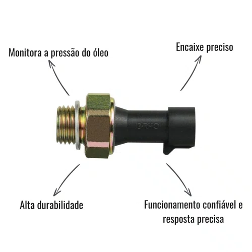 Kit Interruptor Pressão Óleo 3RHO 3346 Uno Palio + Chicote