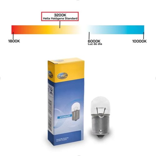 Kit Lâmpada Hella Miniatura 24V 10W R10W BA15s 1 Polo 10 Uni