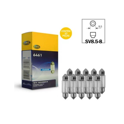 Kit Lâmpada Hella Torpedo 12V 10W T3,25 SV8,5-8