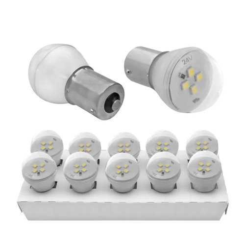 Lâmpada LED Autopoli Branco 24V 3W BA15S-21 (1141) 10 Unid