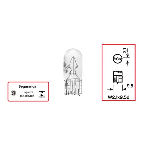 Kit Lâmpadas Halógenas Hella Pingão 2845 24V 5W 10 unidades