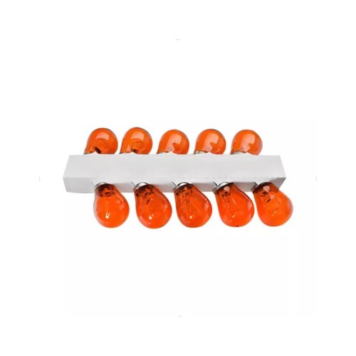 Kit Lâmpadas Hella 12V 21W BA15s 1Polo Âmbar 10 Unidades