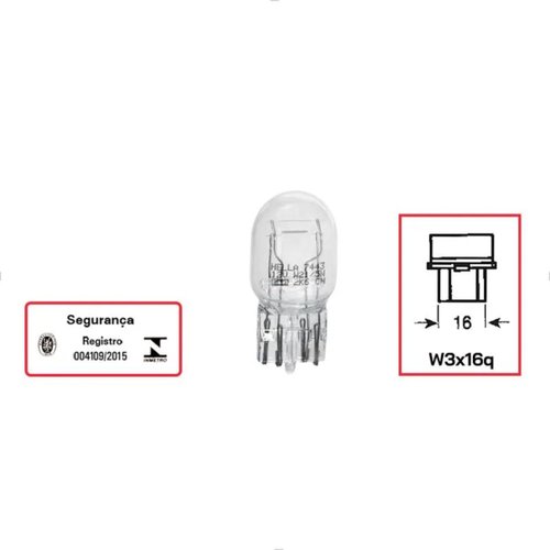 Kit Lâmpadas Hella Pingão 12V 21/5W W3x16Q 10 Unidades