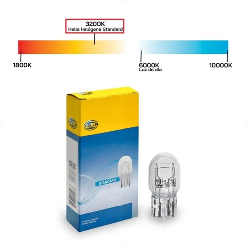 Kit Lâmpadas Hella Pingão 12V 21/5W W3x16Q 10 Unidades