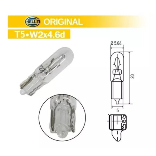 Kit Lâmpadas Hella Pinguinho 12V 1,2W W2x4.6d 10 Unidades