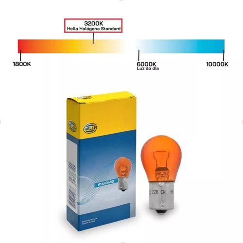 Kit Lâmpadas Hella Standard Âmbar 12V 21W PY21W 10 Unid