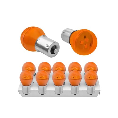 Lâmpada LED Autopoli Âmbar 24V 3W BA15S-21 (1141) 10 Unid