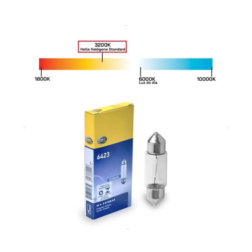 Kit Lâmpadas Torpedo Hella 24V 5W SV8,5-8 10 Unidades