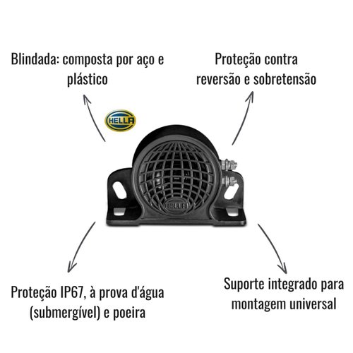 Kit Sirene de Ré Hella Bivolt 110dB Universal 5 Unidades