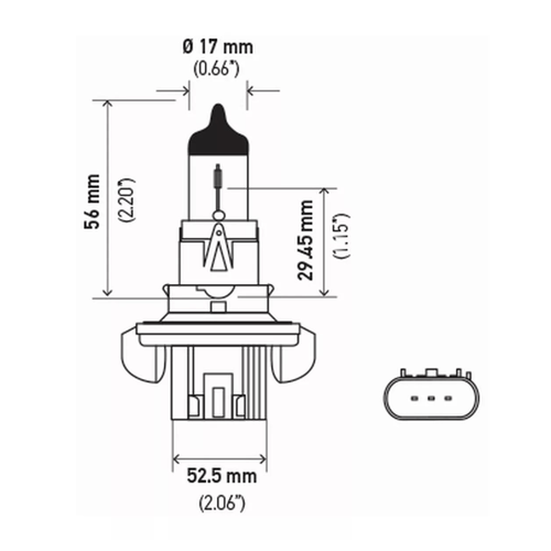 Lâmpada Automotiva Farol Hella H13 12V 60/55W P26,4t