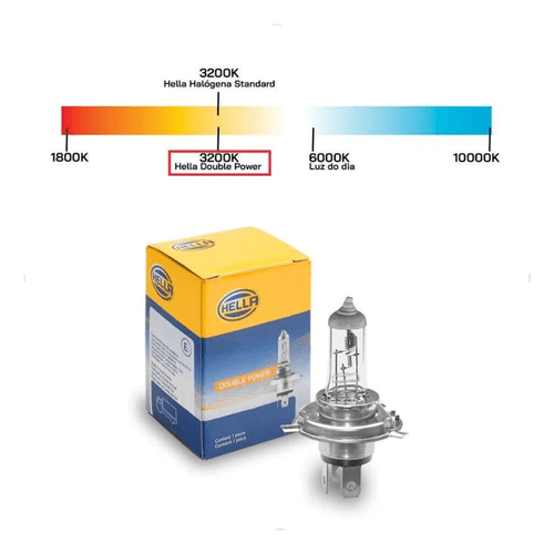 Lâmpada Automotiva Halógena Hella Double Power H4 24V 70/75w