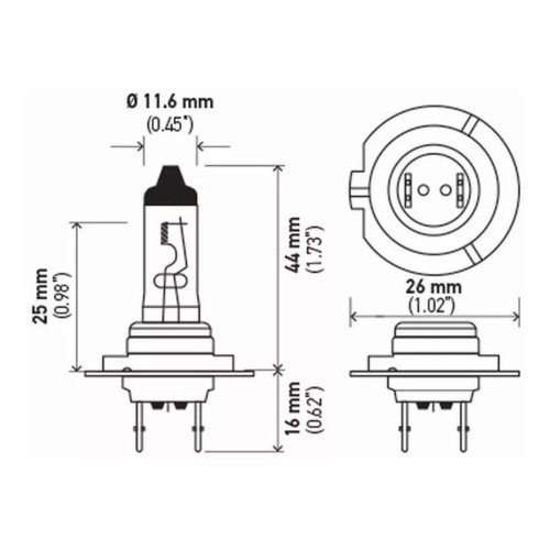 Lâmpada Halógena Hella Double Power H7 24v 70w