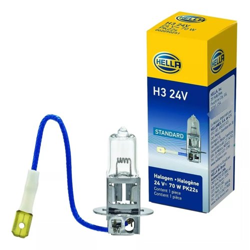 Lâmpada Halógena Hella H3 24V 70W PK22s