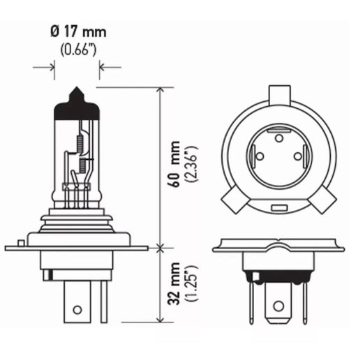 Lâmpada Halógena Hella H4 12v 60/55w