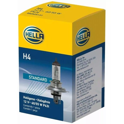 Lâmpada Halógena Hella H4 12v 60/55w