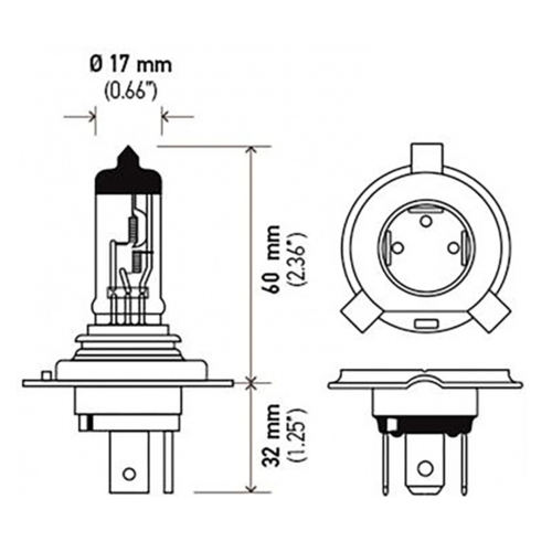 Lâmpada Halógena H5 24V 75/70W P45T FAROL