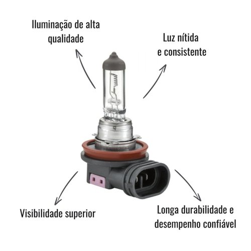 Lâmpada Halógena Hella H11 12V 55W PGJ19-2 T4