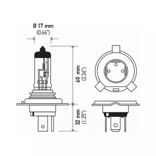 Lâmpada Halógena Hella H5 12V 60/55W P45T