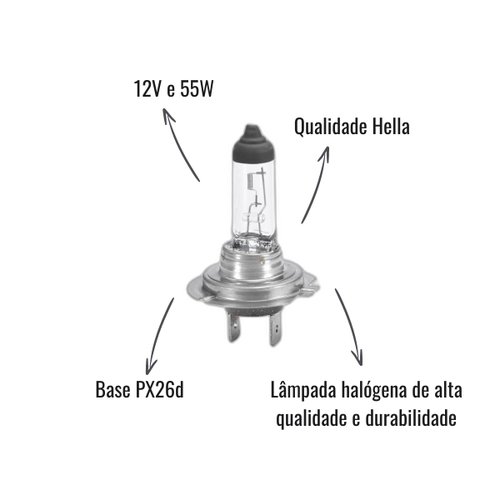 Lâmpada Hella Halógena H7 12V 55W PX26d