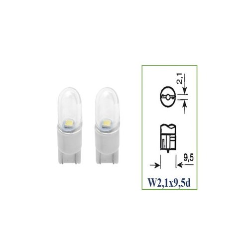 Par Lâmpada LED Autopoli 12V 0,9W Esmagada Branca