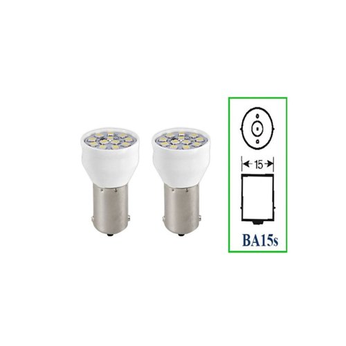 Par Lâmpada LED Autopoli Branco 12V 3,5W BA15S-21 (1141)