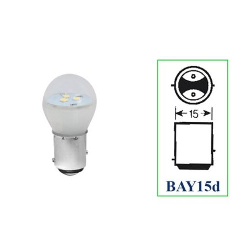 Lâmpada LED Autopoli 24V 3W BAY15D (1034) Branca 10 Unidades