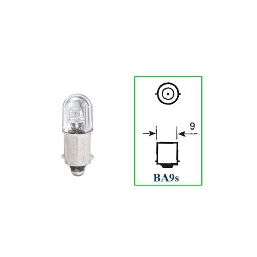 Lâmpada LED Autopoli Branco 12V 0,9W BA9 (69) 10 Unidades
