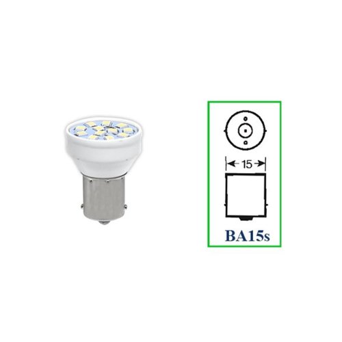 Lâmpada LED Autopoli Branco 12V 3,5W BA15S-21 (1141) 10 Unid