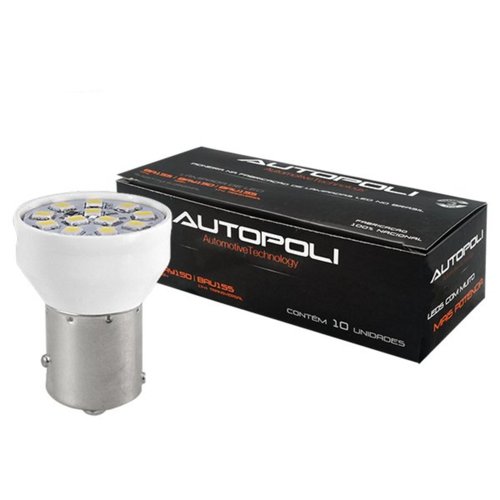 Lâmpada LED Autopoli Branco 12V BAY15D (1034) 10 Unidades