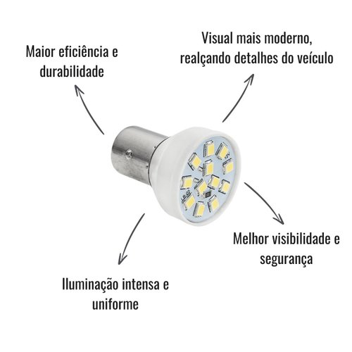 Lâmpada LED Autopoli Branco 24V BAY15D (1034) 10 Unidades