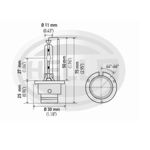 Lâmpada Hella Xenon Original D2S 35W 12V 24V