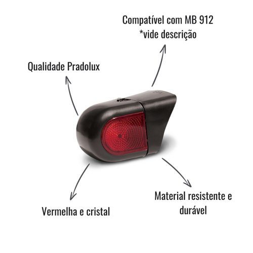 Lanterna Delimitadora Pradolux Vermelha/Cristal MB 912