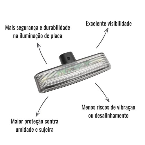 Lanterna de Placa LED Braslux 90° 12/24V Cristal